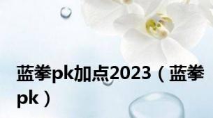 蓝拳pk加点2023（蓝拳pk）