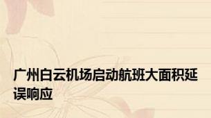 广州白云机场启动航班大面积延误响应
