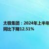 太极集团：2024年上半年净利润同比下降12.51%