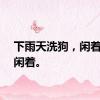 下雨天洗狗，闲着也是闲着。