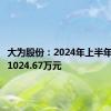 大为股份：2024年上半年净亏损1024.67万元