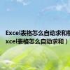 Excel表格怎么自动求和横排（excel表格怎么自动求和）