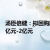 汤臣倍健：拟回购股份1亿元-2亿元