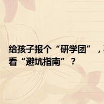 给孩子报个“研学团”，要先看看“避坑指南”？