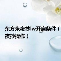 东方永夜抄lw开启条件（东方永夜抄操作）