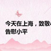 今天在上海，致敬小平，告慰小平