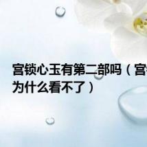 宫锁心玉有第二部吗（宫锁心玉为什么看不了）
