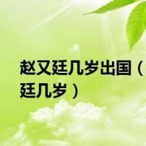 赵又廷几岁出国（赵又廷几岁）