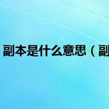 副本是什么意思（副本）