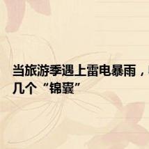 当旅游季遇上雷电暴雨,收好这几个“锦囊”