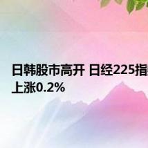 日韩股市高开 日经225指数开盘上涨0.2%