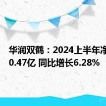 华润双鹤:2024上半年净利润10.47亿 同比增长6.28%
