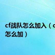 cf战队怎么加入(cf战队怎么加)