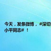 今天,发条微博, #深切缅怀邓小平同志# !