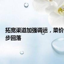 拓宽渠道加强调运，菜价有望逐步回落
