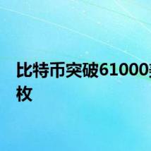 比特币突破61000美元/枚