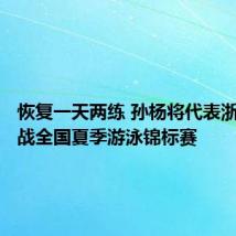 恢复一天两练 孙杨将代表浙江队出战全国夏季游泳锦标赛