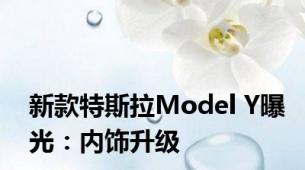 新款特斯拉Model Y曝光：内饰升级