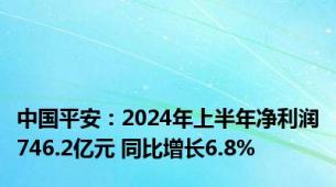 中国平安：2024年上半年净利润746.2亿元 同比增长6.8%