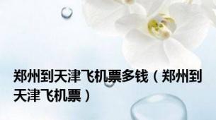 郑州到天津飞机票多钱（郑州到天津飞机票）