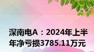 深南电A：2024年上半年净亏损3785.11万元