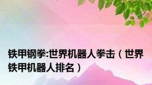 铁甲钢拳:世界机器人拳击（世界铁甲机器人排名）
