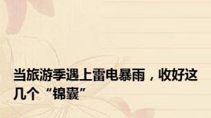 当旅游季遇上雷电暴雨，收好这几个“锦囊”