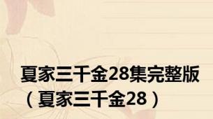 夏家三千金28集完整版（夏家三千金28）