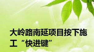 大岭路南延项目按下施工“快进键”