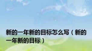 新的一年新的目标怎么写（新的一年新的目标）