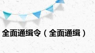 全面通缉令（全面通缉）
