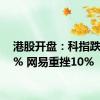 港股开盘：科指跌1.64% 网易重挫10%