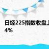 日经225指数收盘上涨0.4%