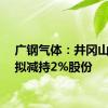 广钢气体：井冈山橙兴拟减持2%股份
