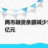两市融资余额减少58.15亿元
