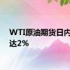 WTI原油期货日内涨幅达2%