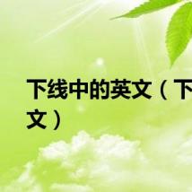 下线中的英文（下线英文）