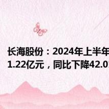 长海股份:2024年上半年净利润1.22亿元,同比下降42.01%