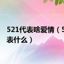 521代表啥爱情（520代表什么）
