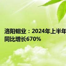 洛阳钼业:2024年上半年净利润同比增长670%