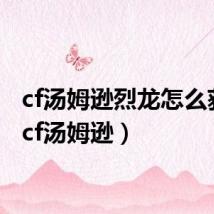 cf汤姆逊烈龙怎么获得(cf汤姆逊)