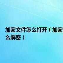 加密文件怎么打开（加密文件怎么解密）
