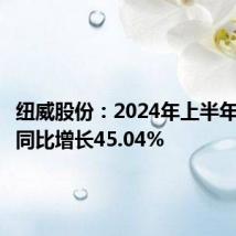 纽威股份:2024年上半年净利润同比增长45.04%