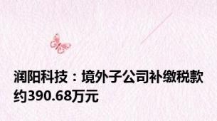 润阳科技：境外子公司补缴税款约390.68万元