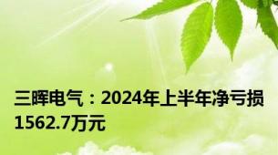 三晖电气：2024年上半年净亏损1562.7万元