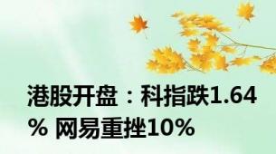 港股开盘：科指跌1.64% 网易重挫10%