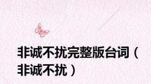 非诚不扰完整版台词（非诚不扰）