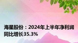 海星股份：2024年上半年净利润同比增长35.3%