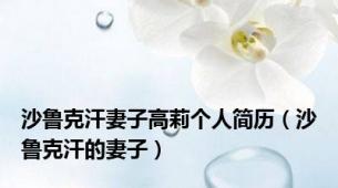 沙鲁克汗妻子高莉个人简历（沙鲁克汗的妻子）