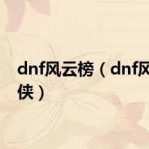 dnf风云榜(dnf风云游侠)